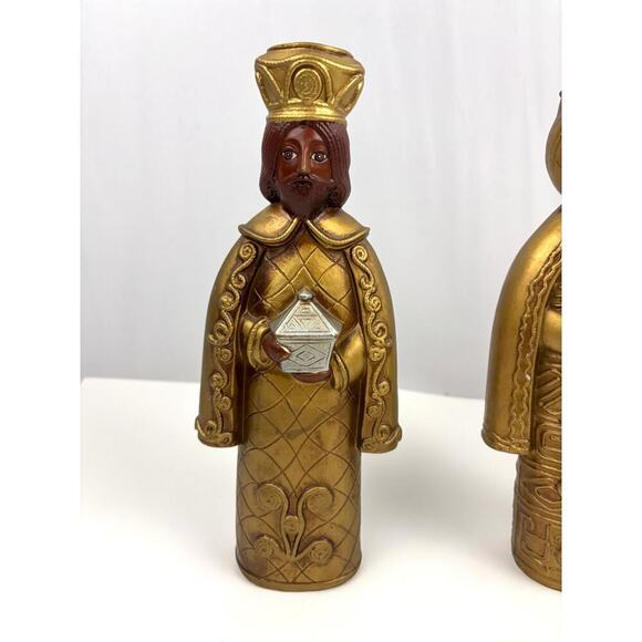 VTG Three 3 Wise Men Figurines Christmas Candle Holders Paper Mache MCM Japan - Picture 3 of 8